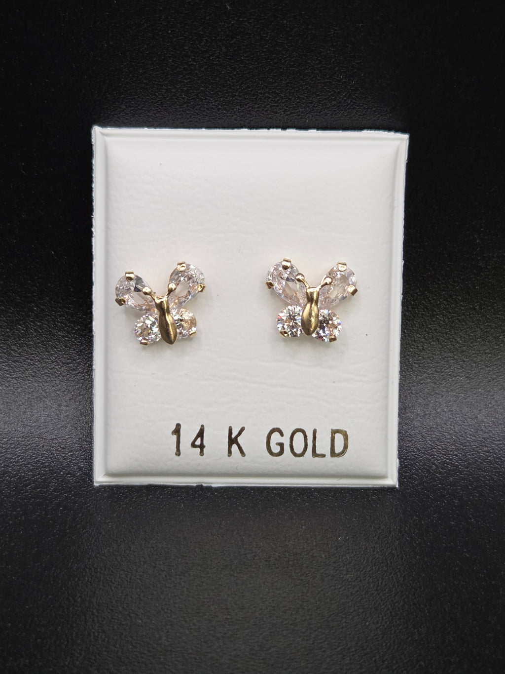 Aretes de cristales en estilo mariposa
