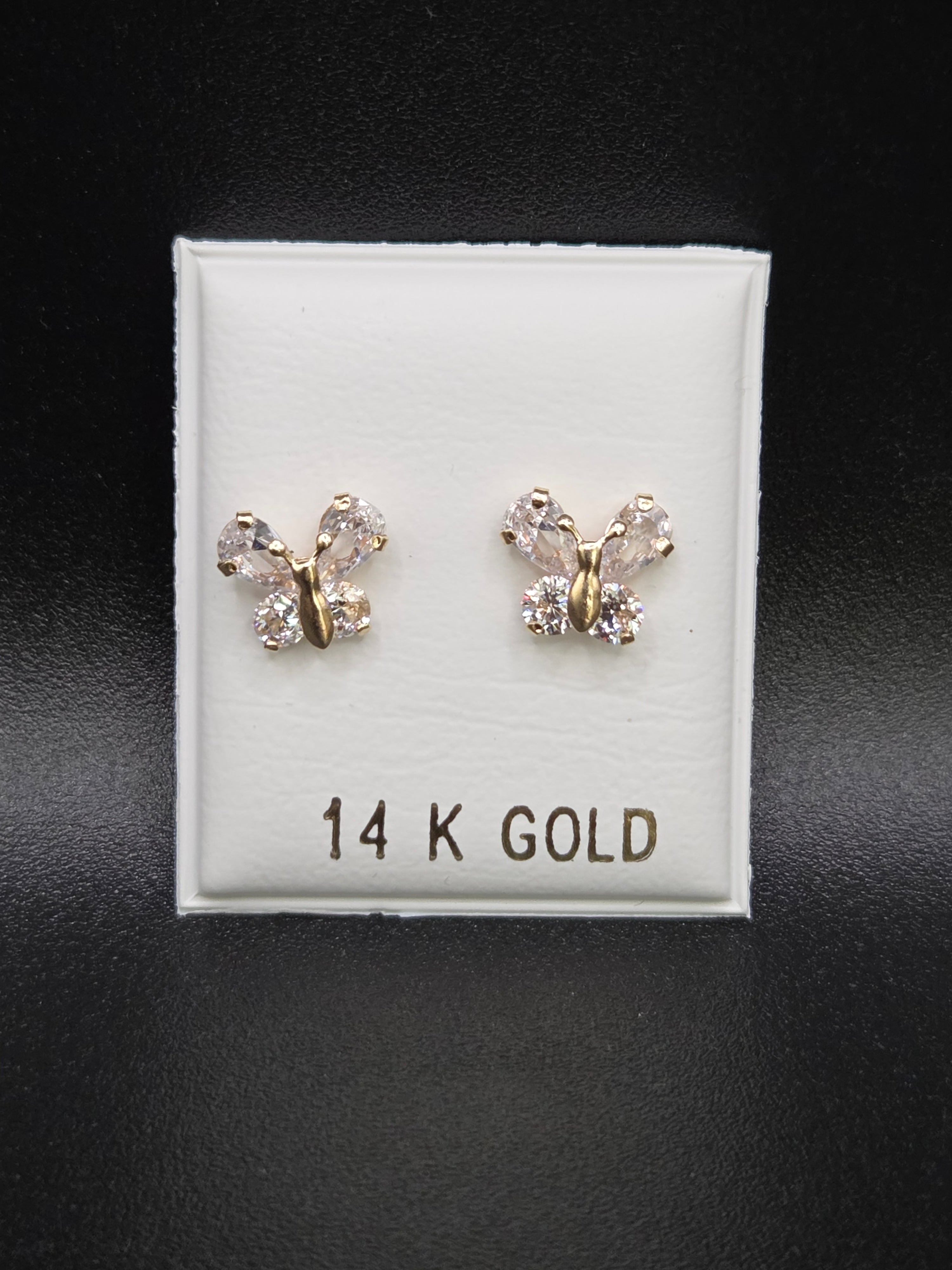Aretes de cristales en estilo mariposa
