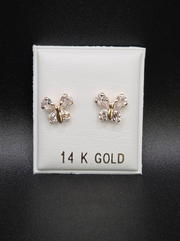 Aretes de cristales en estilo mariposa