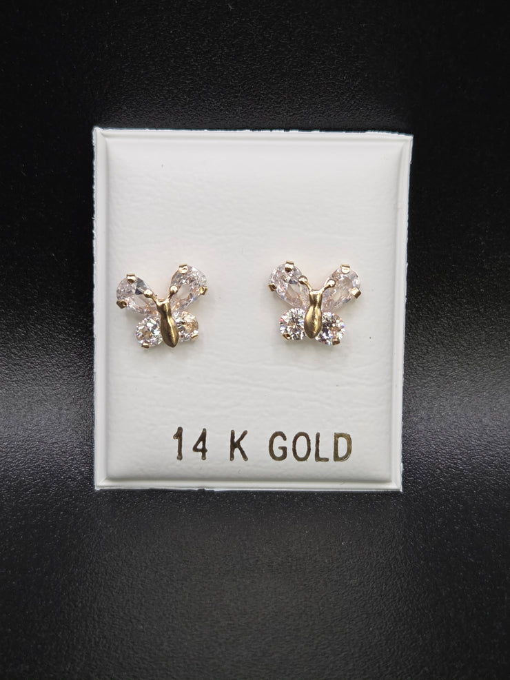 Aretes de cristales en estilo mariposa