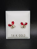 Aretes de cristales en estilo mariposa
