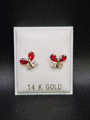 Aretes de cristales en estilo mariposa