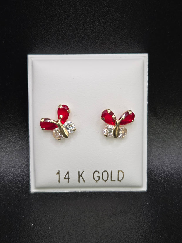 Aretes de cristales en estilo mariposa