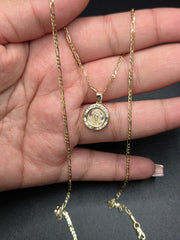 Cadena Figaro con medalla de la virgen Maria