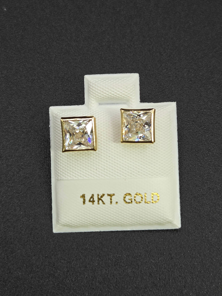 Aretes cuadrados de cristal