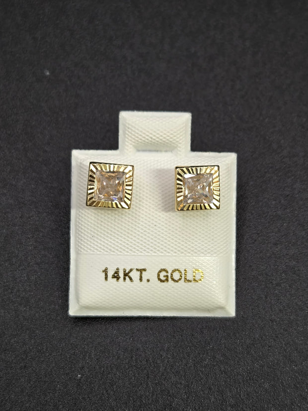 Aretes de cristal cuadrados