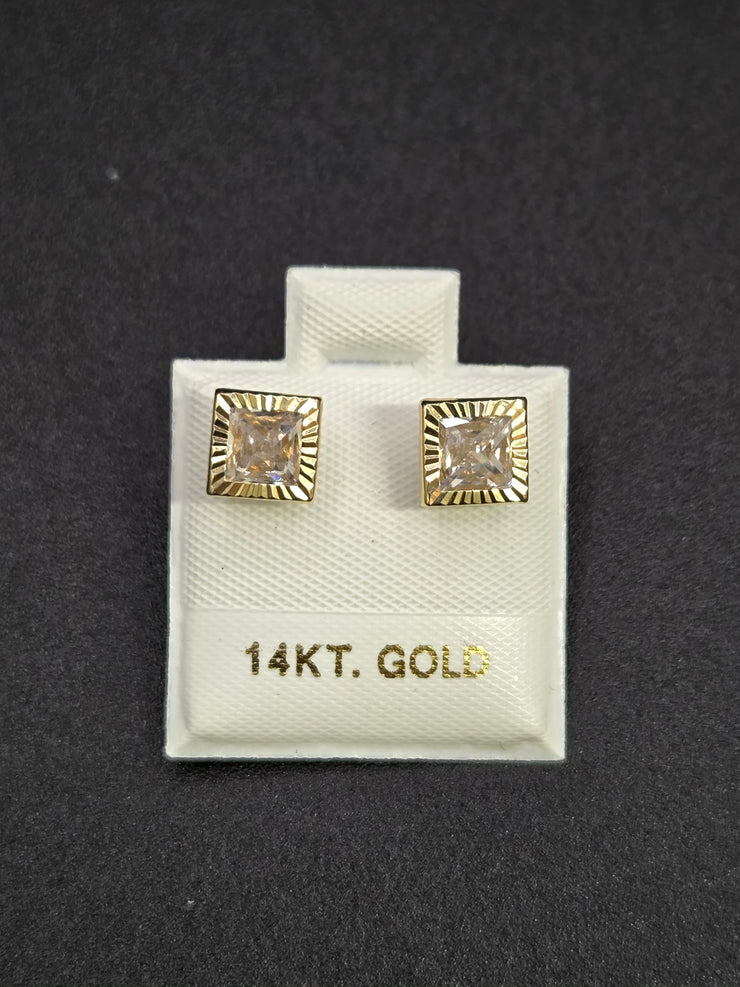 Aretes de cristal cuadrados