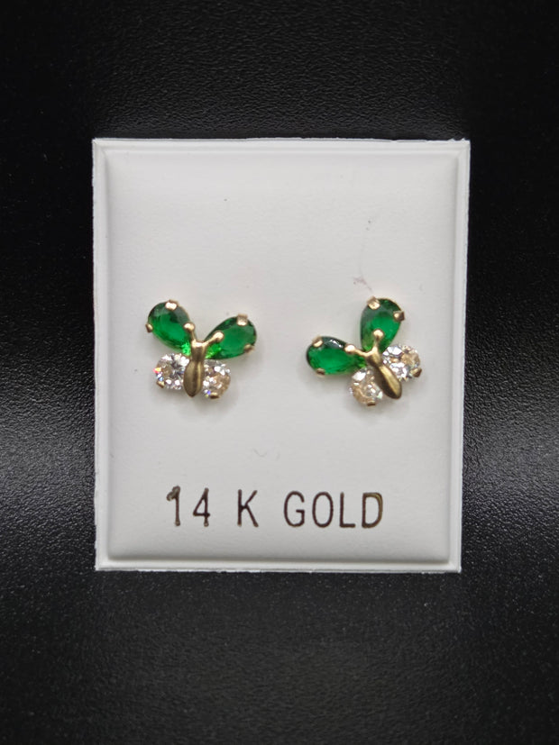 Aretes de cristales en estilo mariposa