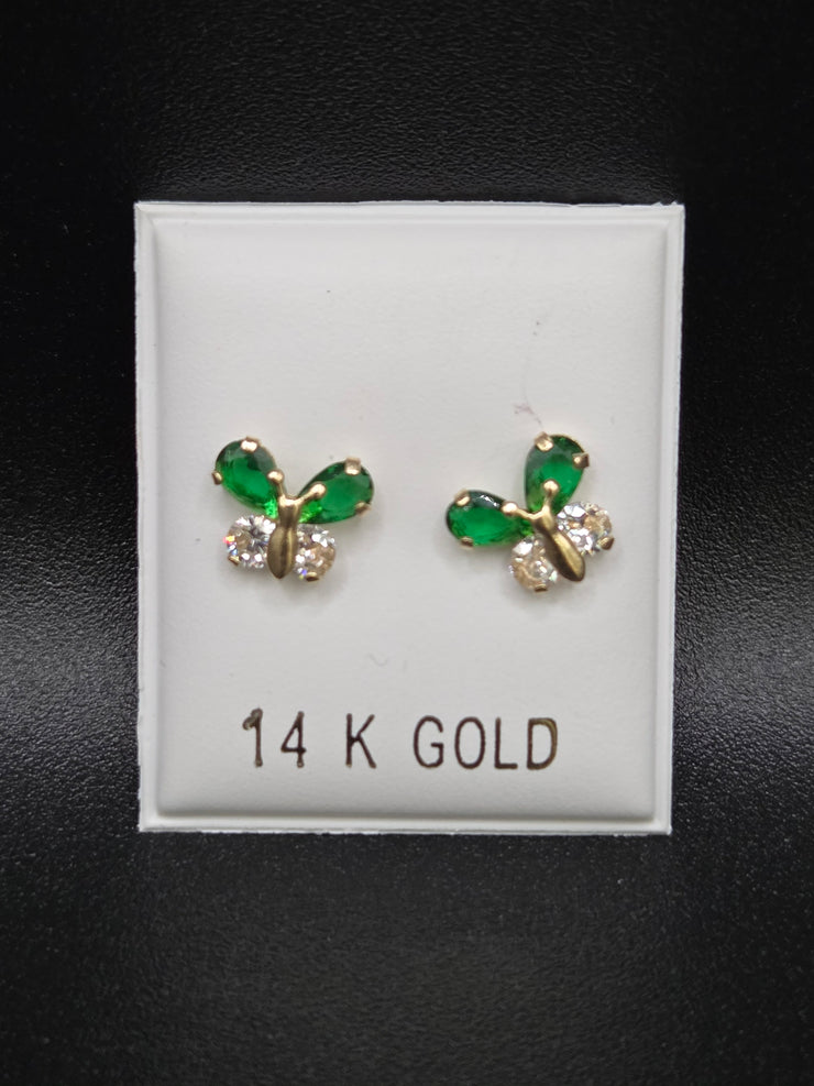 Aretes de cristales en estilo mariposa