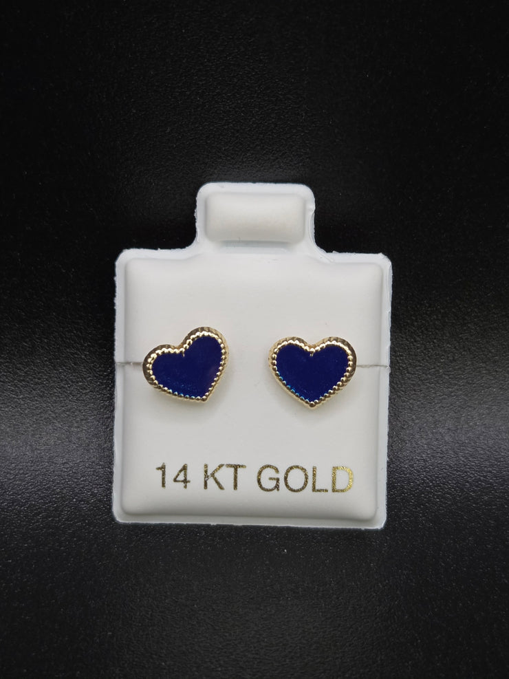 Aretes de corazon a color