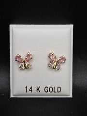 Aretes de cristales en estilo mariposa