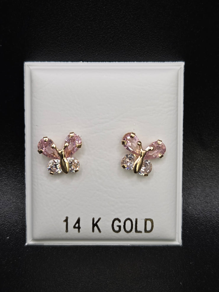 Aretes de cristales en estilo mariposa