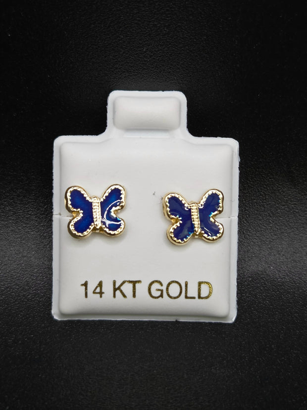 Aretes de mariposa a color