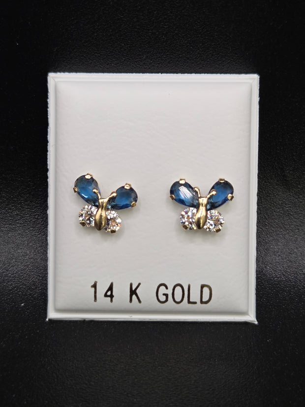 Aretes de cristales en estilo mariposa