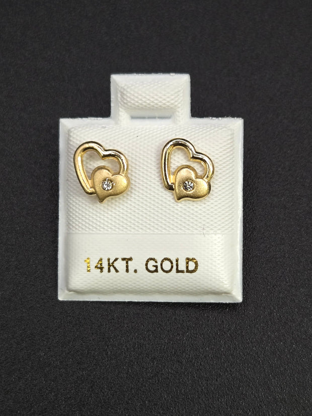 Aretes de doble corazón