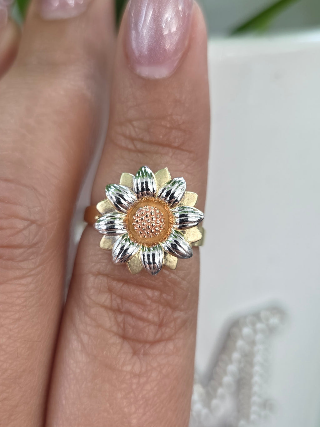 Anillo de girasol 14kt