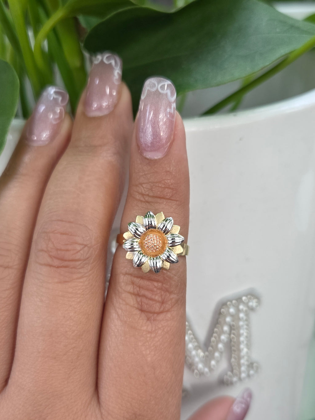 Anillo de girasol 14kt