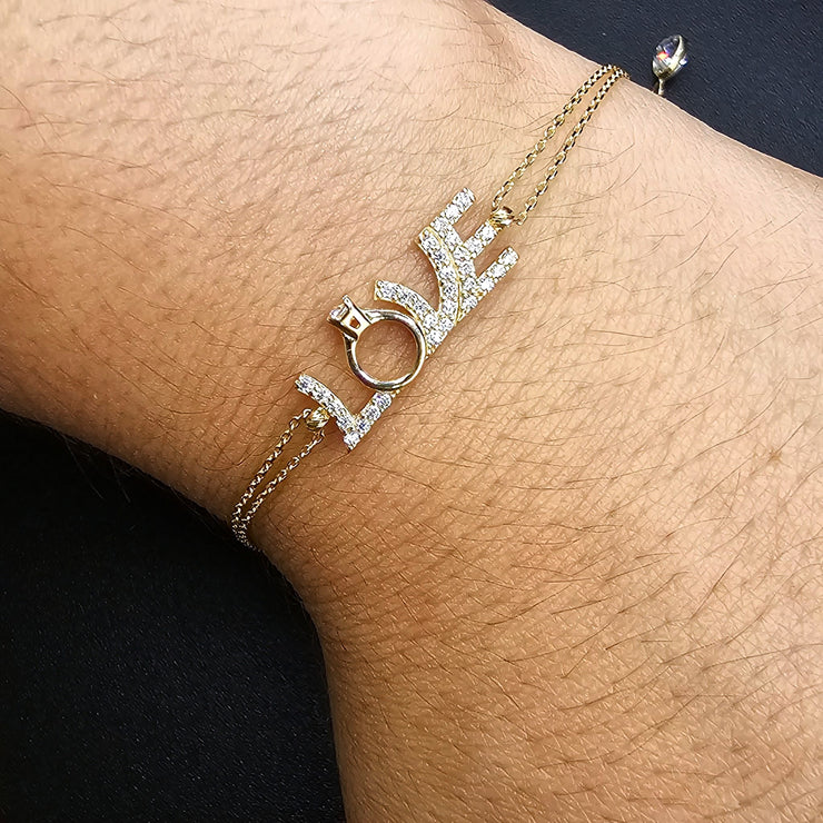 Esclava LOVE con cristales